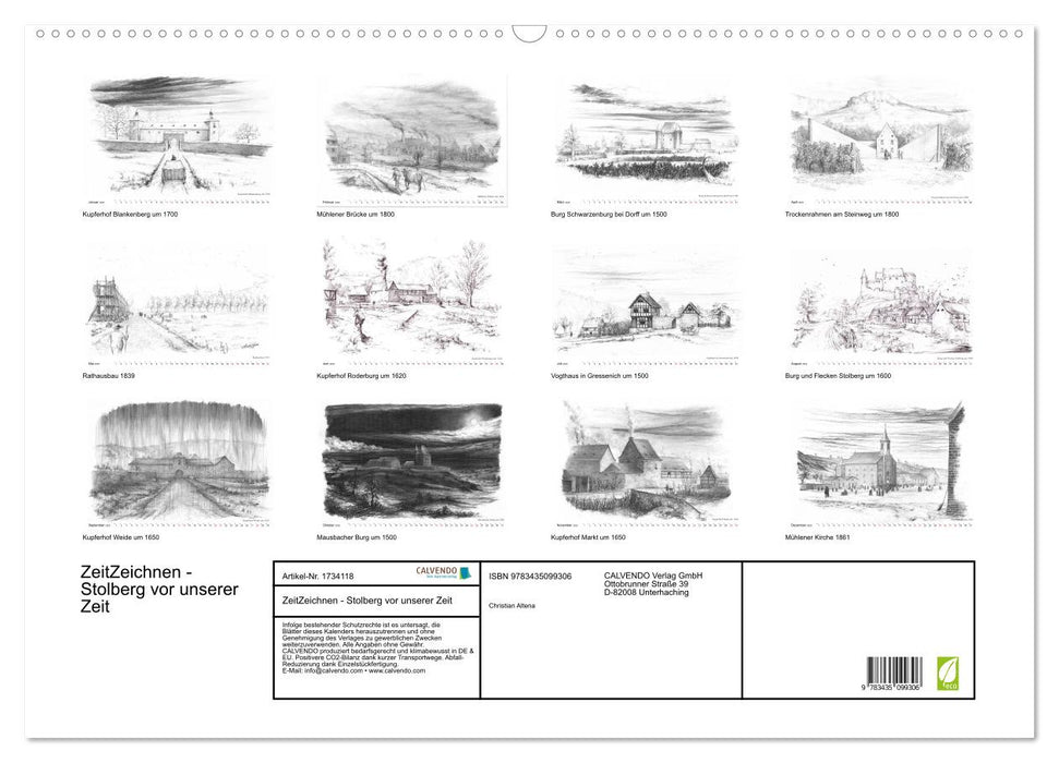 ZeitZeichnen - Stolberg vor unserer Zeit (CALVENDO Wandkalender 2025)