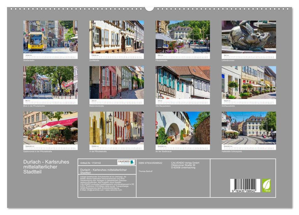 Durlach - Karlsruhes mittelalterlicher Stadtteil (CALVENDO Wandkalender 2025)