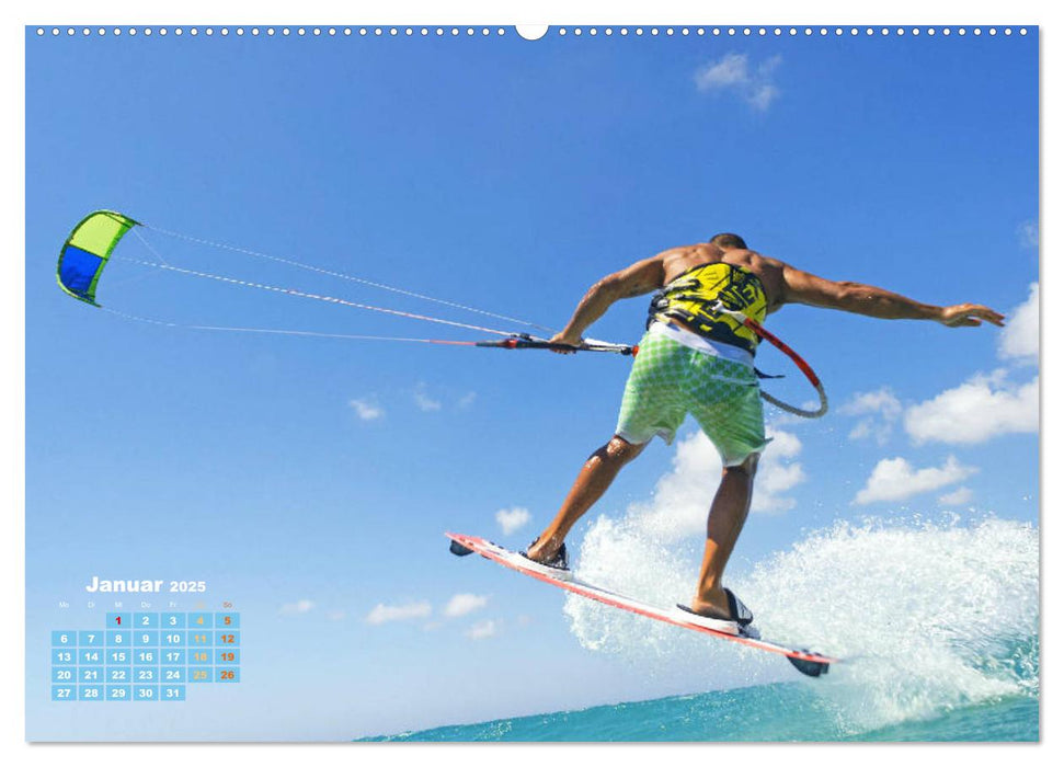 Kitesurfen: Mit Drachen am Meer (CALVENDO Premium Wandkalender 2025)