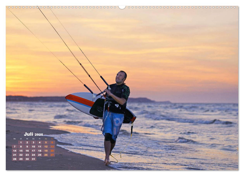 Kitesurfen: Mit Drachen am Meer (CALVENDO Premium Wandkalender 2025)