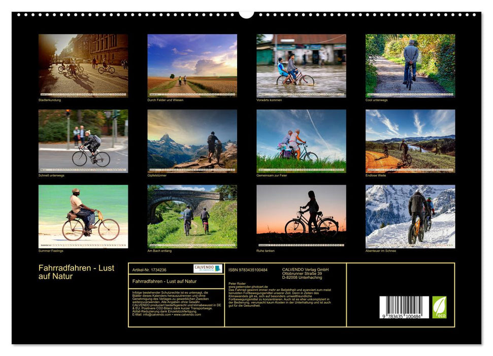 Fahrradfahren - Lust auf Natur (CALVENDO Premium Wandkalender 2025)