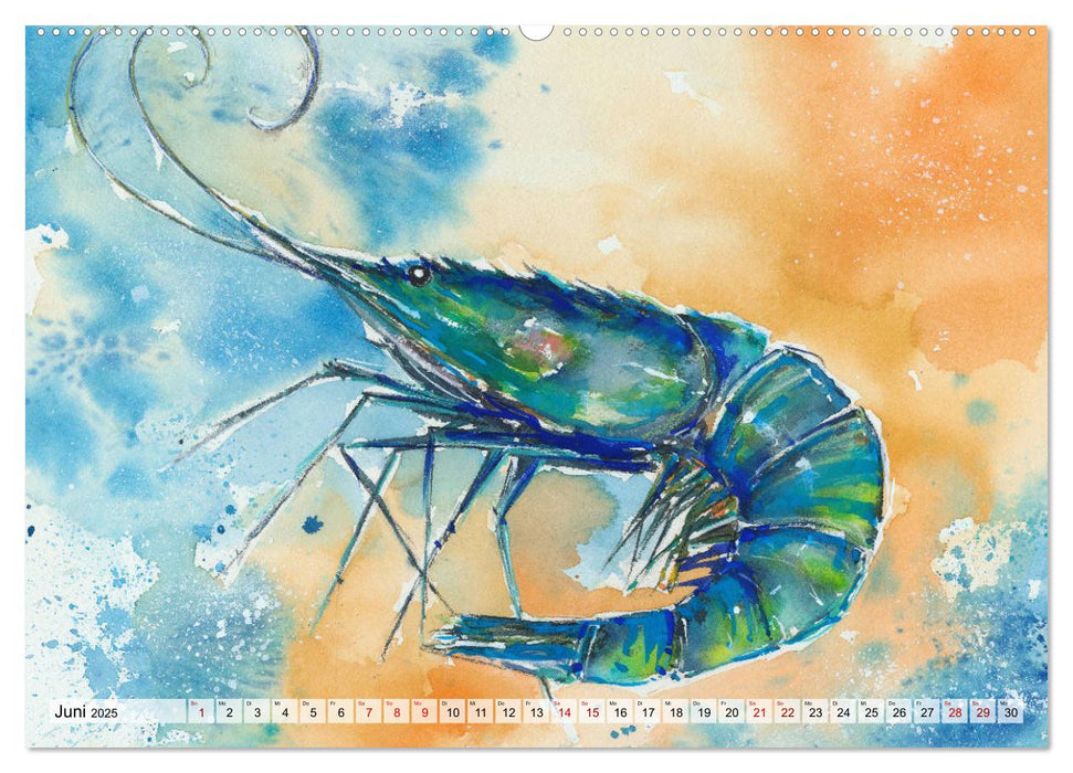 Die Meereswelt in Aquarell (CALVENDO Premium Wandkalender 2025)