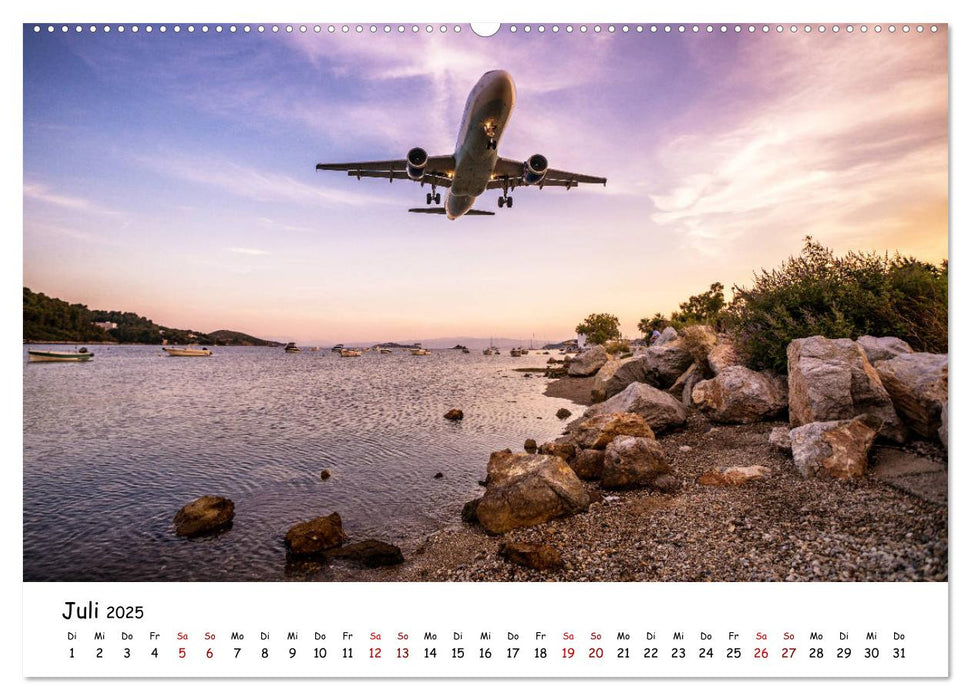 Flugzeuge in beeindruckender Kulisse (CALVENDO Premium Wandkalender 2025)