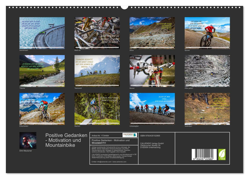 Positive Gedanken - Motivation und Mountainbike (CALVENDO Premium Wandkalender 2025)