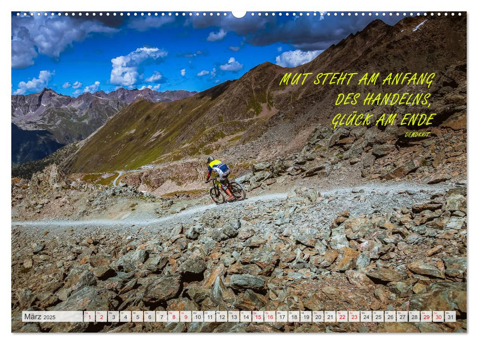 Positive Gedanken - Motivation und Mountainbike (CALVENDO Premium Wandkalender 2025)