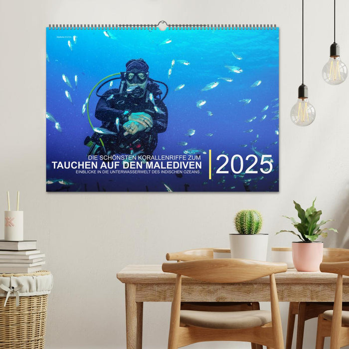 Die schönsten Korallenriffe zum Tauchen auf den Malediven (CALVENDO Wandkalender 2025)