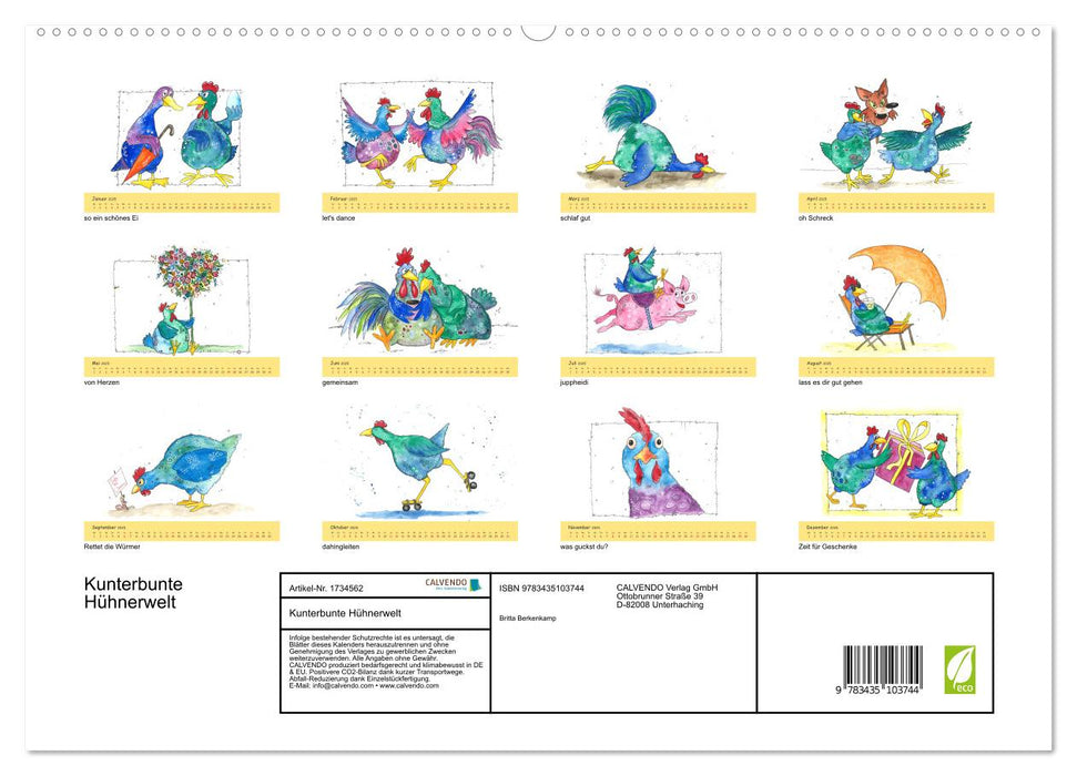 Kunterbunte Hühnerwelt (CALVENDO Wandkalender 2025)