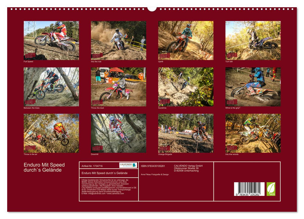 Enduro Mit Speed durch`s Gelände (CALVENDO Wandkalender 2025)