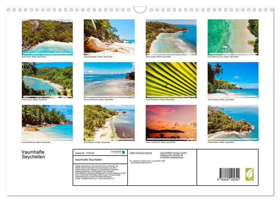 traumhafte Seychellen (CALVENDO Wandkalender 2025)