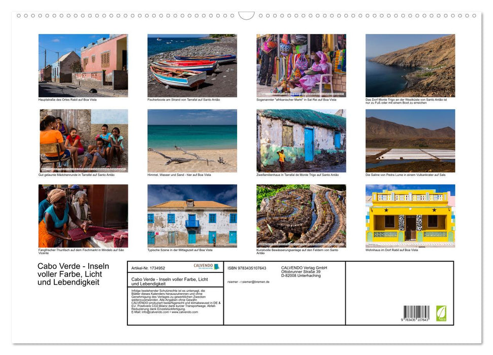 Cabo Verde - Inseln voller Farbe, Licht und Lebendigkeit (CALVENDO Wandkalender 2025)