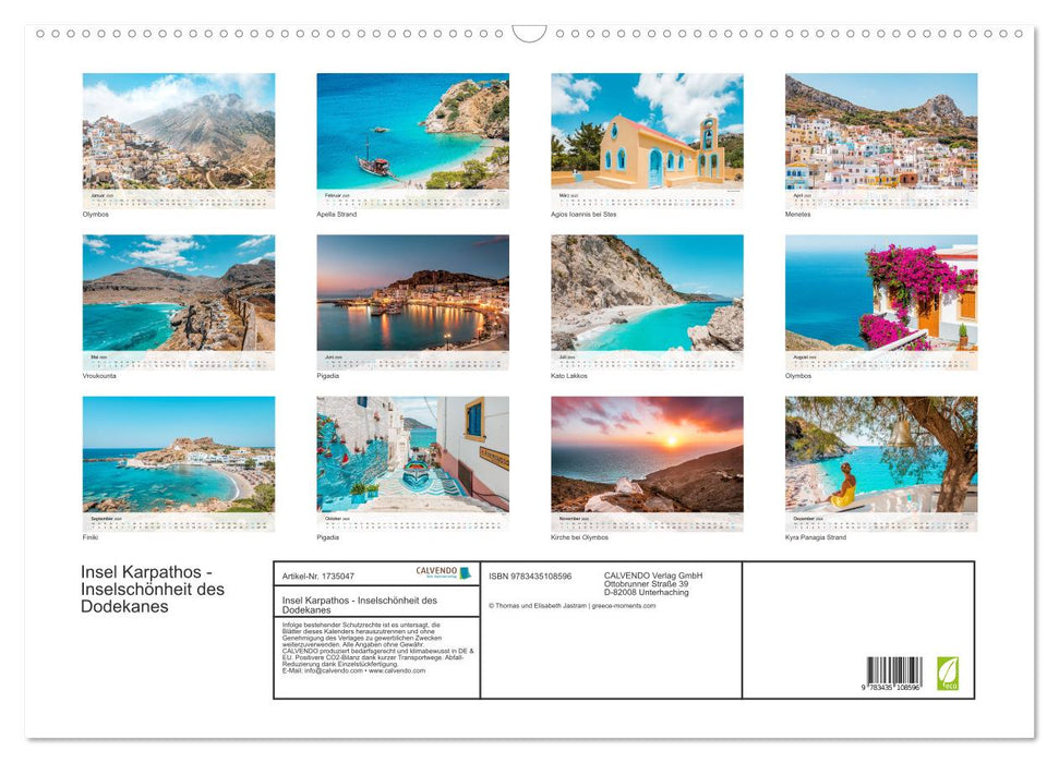 Insel Karpathos - Inselschönheit des Dodekanes (CALVENDO Wandkalender 2025)