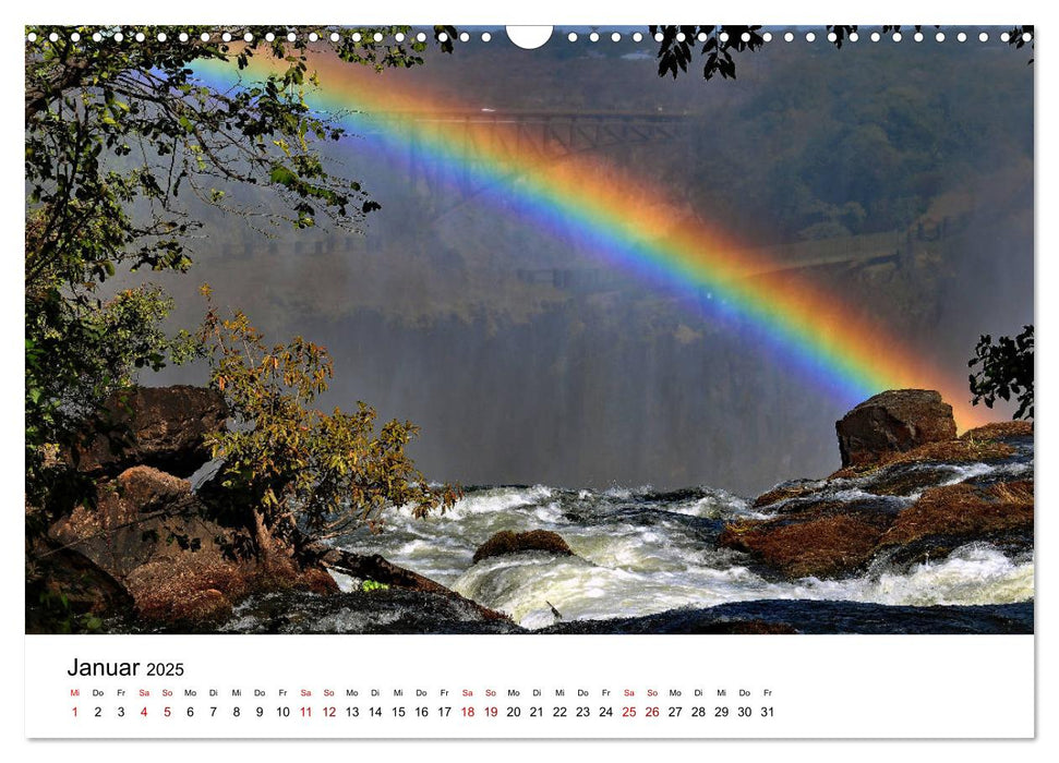 Weltnaturerbe Victoriafälle - Der Rauch, der donnert (CALVENDO Wandkalender 2025)