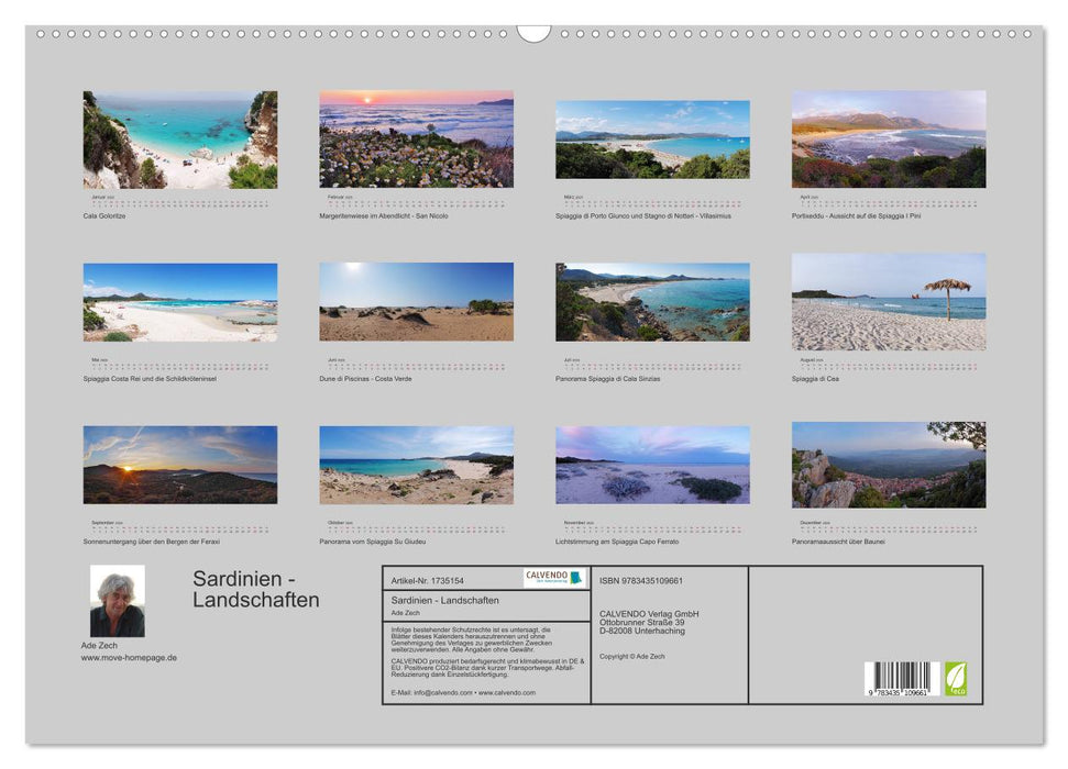Sardinien - Landschaften (CALVENDO Wandkalender 2025)