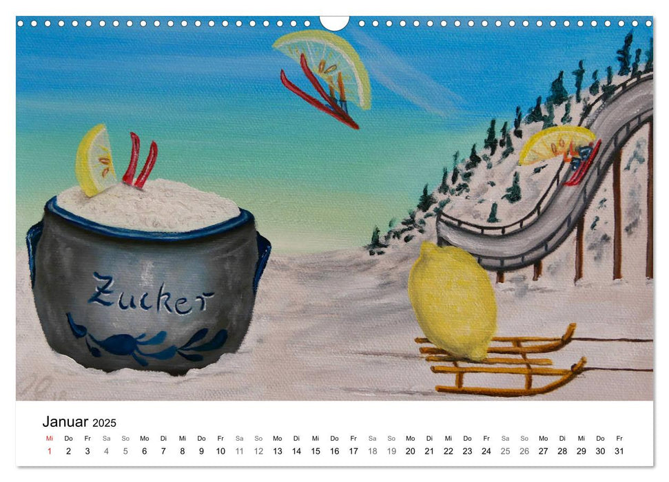 Cookeridooo - Humorvolle Malerei aus der Küche (CALVENDO Wandkalender 2025)