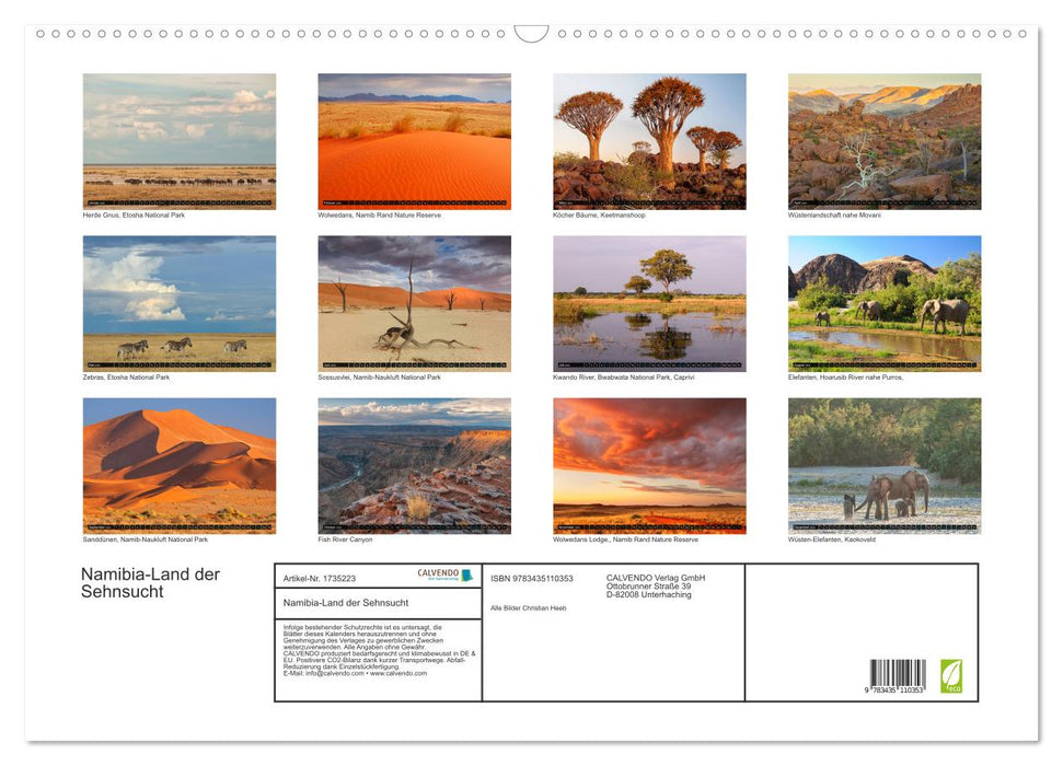 Namibia-Land der Sehnsucht (CALVENDO Wandkalender 2025)