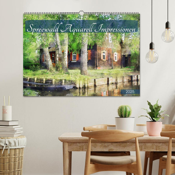 Spreewald Aquarell Impressionen (CALVENDO Wandkalender 2025)