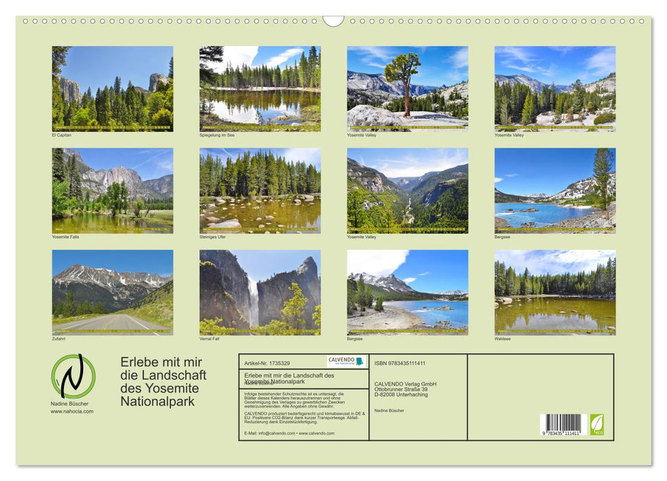 Erlebe mit mir die Landschaft des Yosemite Nationalpark (CALVENDO Wandkalender 2025)