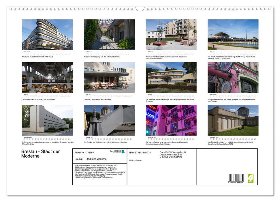 Breslau - Stadt der Moderne (CALVENDO Wandkalender 2025)