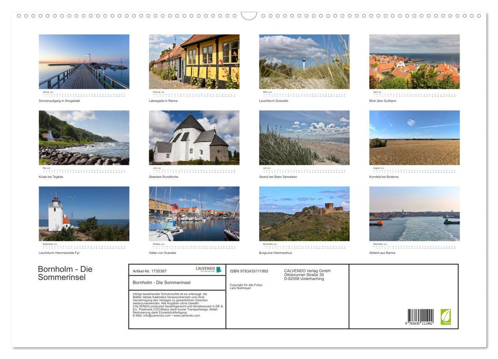 Bornholm - Die Sommerinsel (CALVENDO Wandkalender 2025)