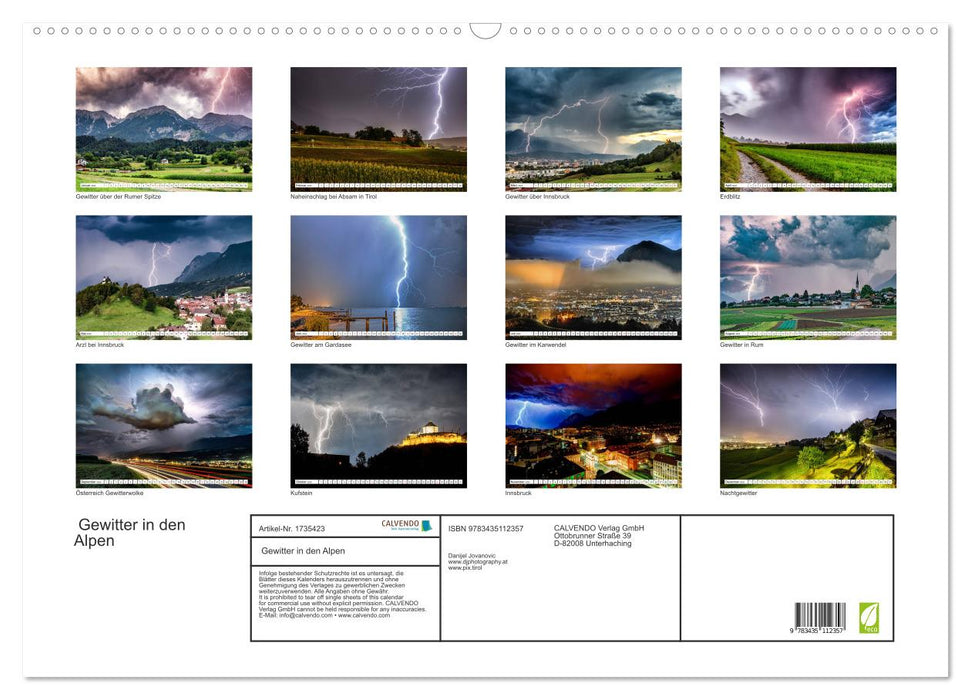 Gewitter in den Alpen (CALVENDO Wandkalender 2025)