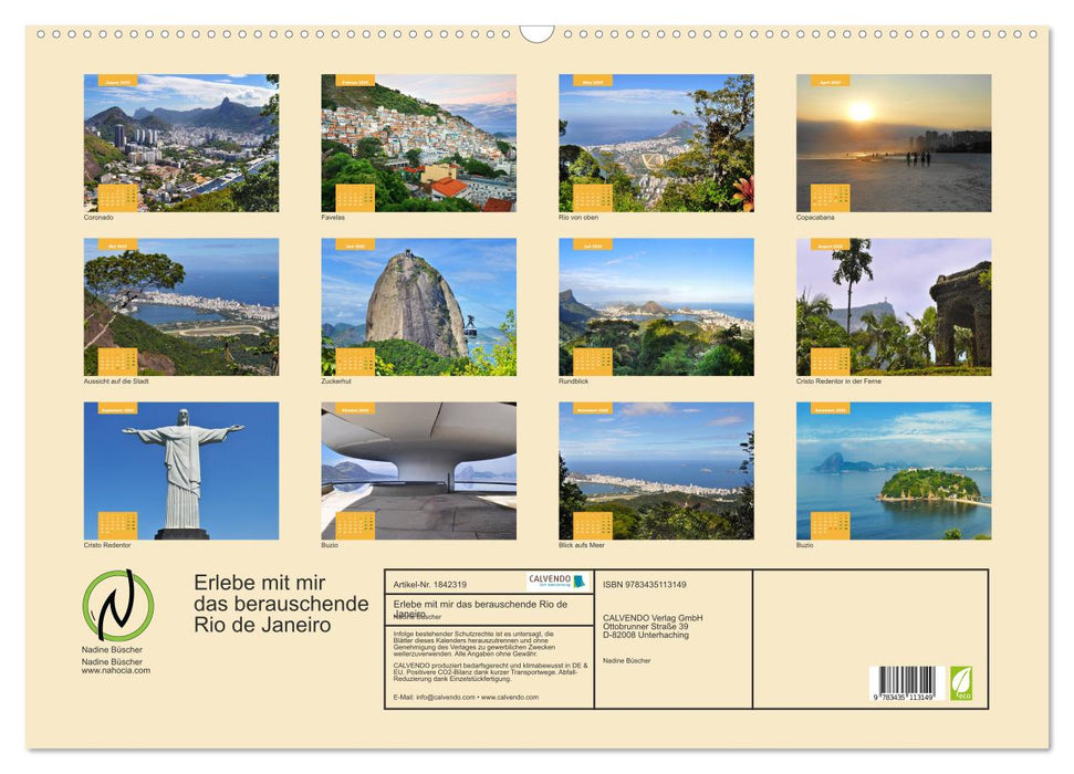 Erlebe mit mir das berauschende Rio de Janeiro (CALVENDO Wandkalender 2025)