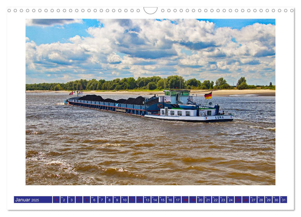 Schiffe auf der Unterweser (CALVENDO Wandkalender 2025)