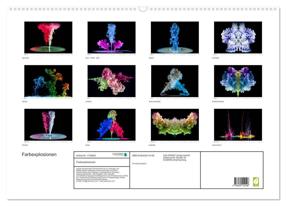 Farbexplosionen (CALVENDO Wandkalender 2025)