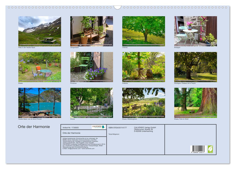 Orte der Harmonie (CALVENDO Wandkalender 2025)