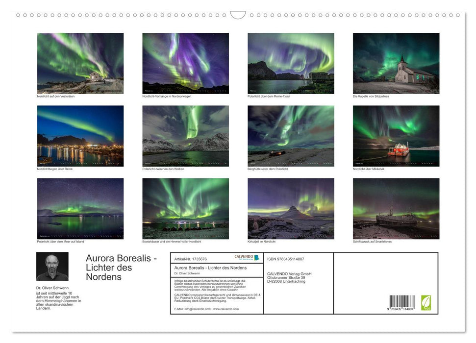 Aurora Borealis - Lichter des Nordens (CALVENDO Wandkalender 2025)