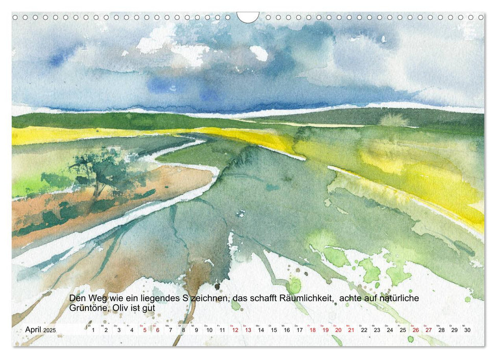 Mal mal Aquarell (CALVENDO Wandkalender 2025)