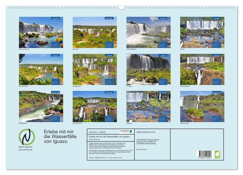 Erlebe mit mir die Wasserfälle von Iguazu (CALVENDO Wandkalender 2025)