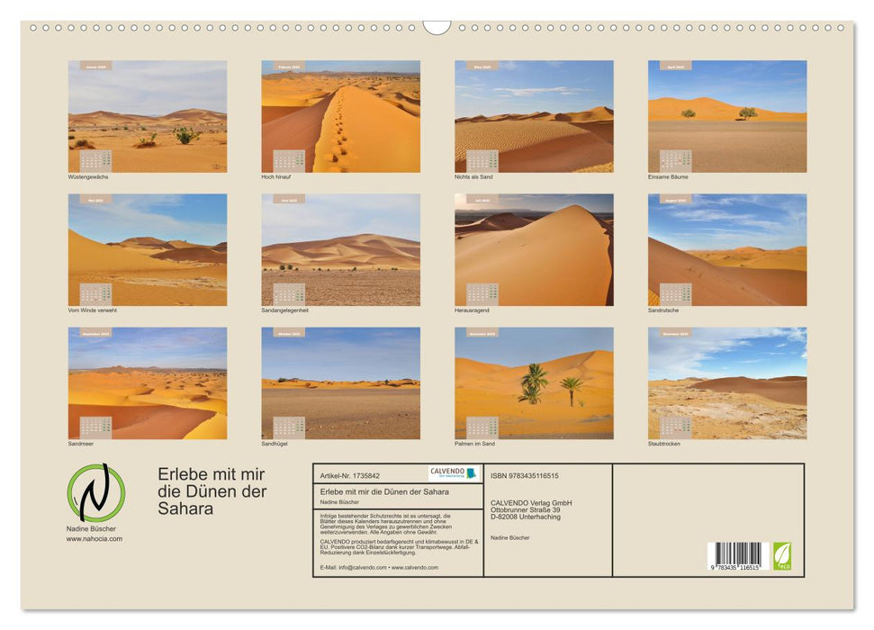 Erlebe mit mir die Dünen der Sahara (CALVENDO Wandkalender 2025)