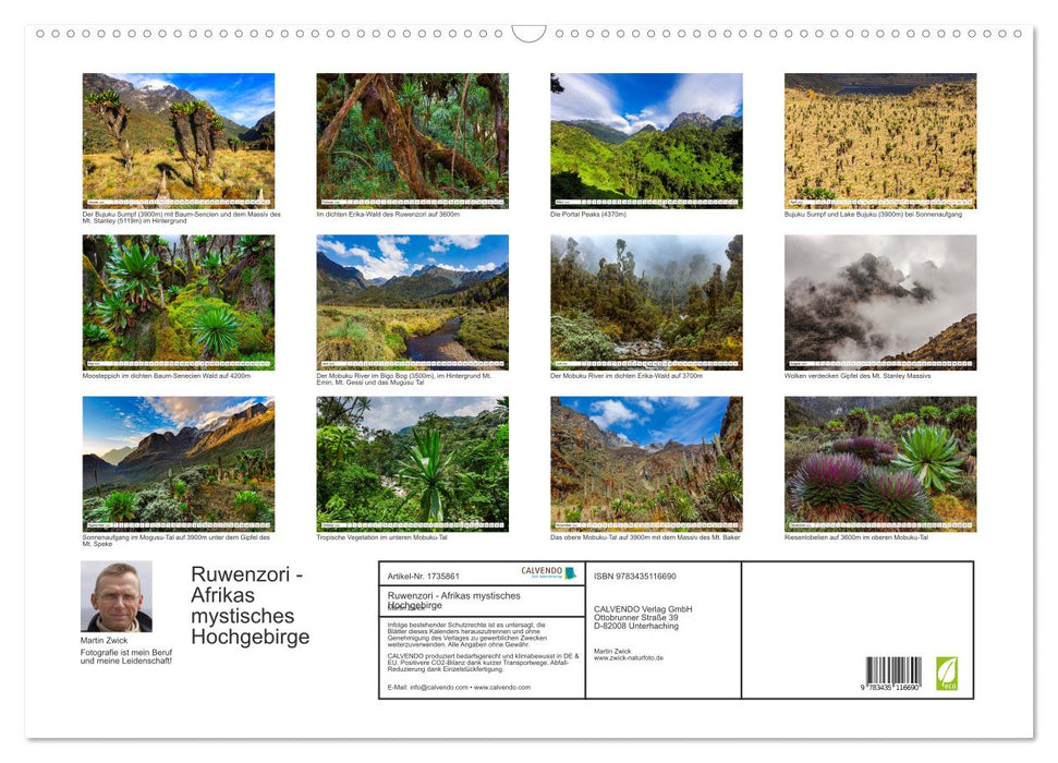 Ruwenzori - Afrikas mystisches Hochgebirge (CALVENDO Wandkalender 2025)