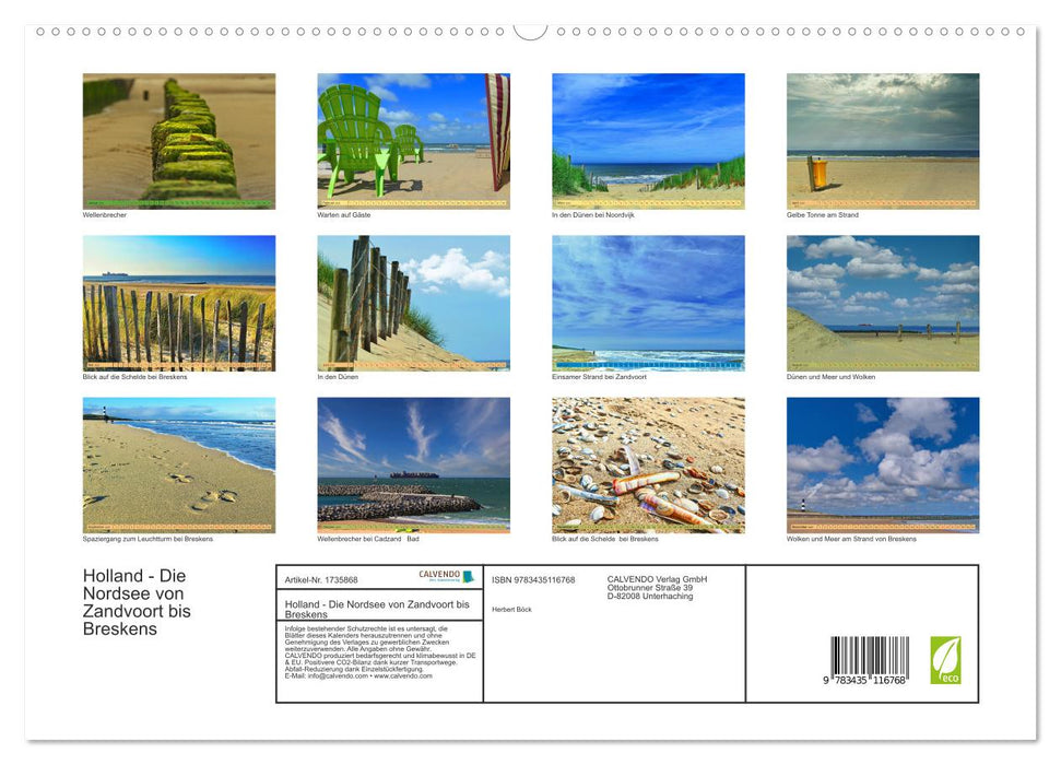 Holland - Die Nordsee von Zandvoort bis Breskens (CALVENDO Premium Wandkalender 2025)