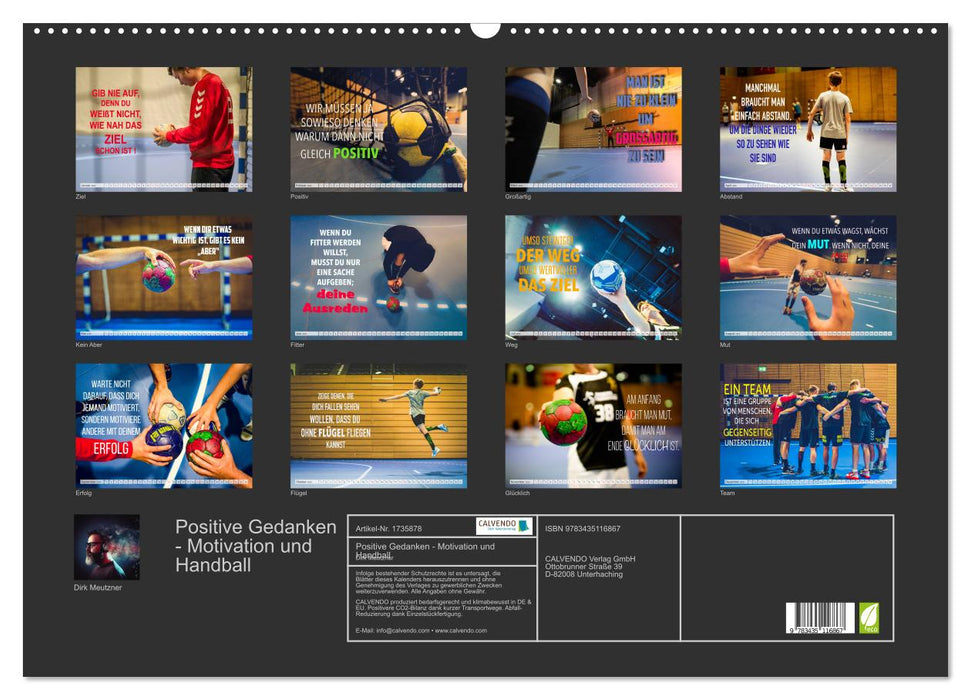 Positive Gedanken - Motivation und Handball (CALVENDO Wandkalender 2025)