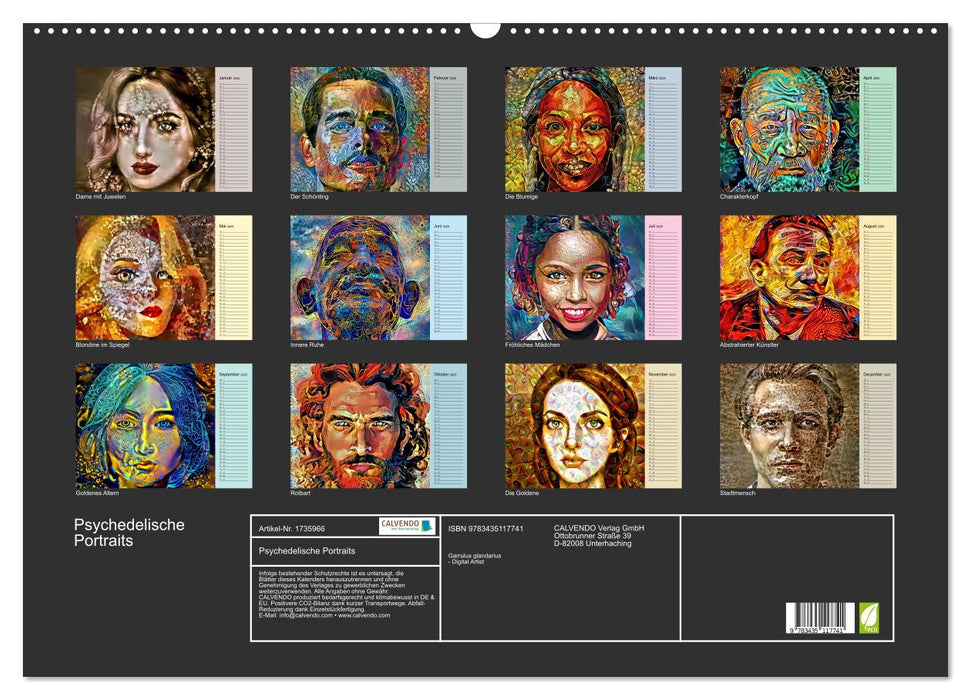 Psychedelische Portraits (CALVENDO Wandkalender 2025)