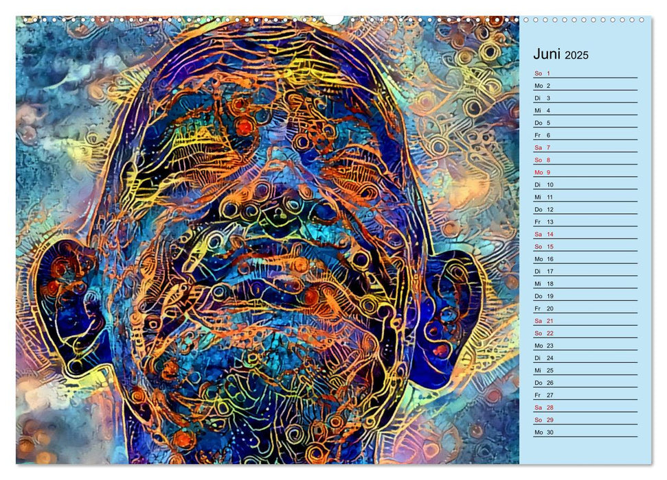 Psychedelische Portraits (CALVENDO Wandkalender 2025)