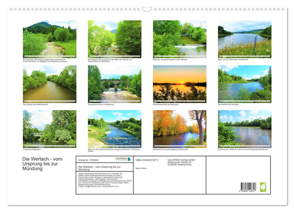 Die Wertach - vom Ursprung bis zur Mündung (CALVENDO Wandkalender 2025)