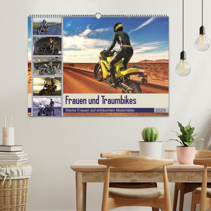 Frauen und Traumbikes (CALVENDO Wandkalender 2025)