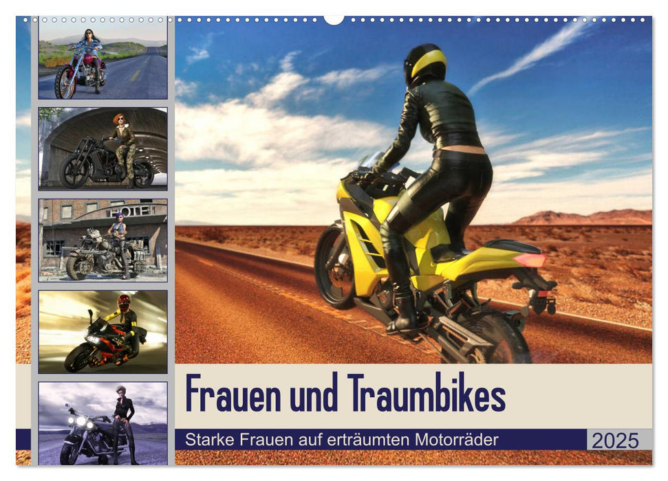 Frauen und Traumbikes (CALVENDO Wandkalender 2025)