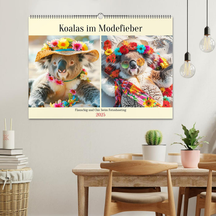 Koalas im Modefieber. Flauschig und Chic beim Fotoshooting (CALVENDO Wandkalender 2025)