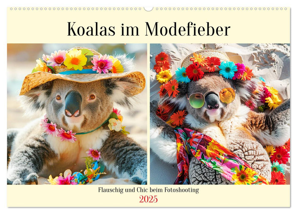 Koalas im Modefieber. Flauschig und Chic beim Fotoshooting (CALVENDO Wandkalender 2025)