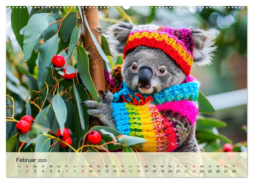 Koalas im Modefieber. Flauschig und Chic beim Fotoshooting (CALVENDO Wandkalender 2025)