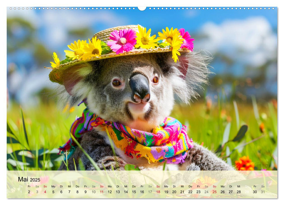 Koalas im Modefieber. Flauschig und Chic beim Fotoshooting (CALVENDO Wandkalender 2025)