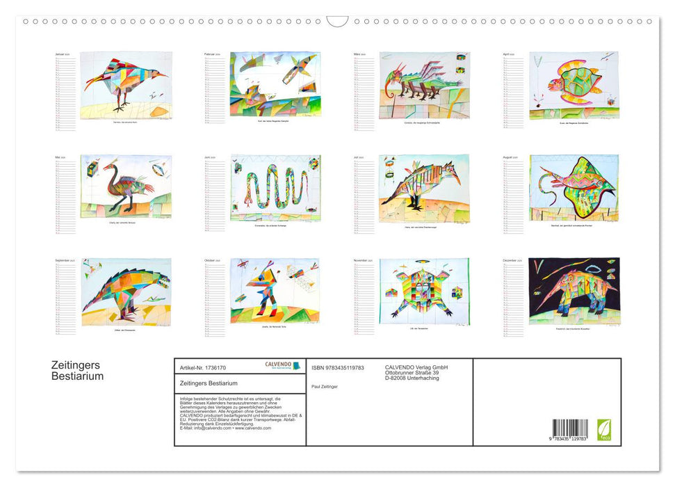 Zeitingers Bestiarium (CALVENDO Wandkalender 2025)