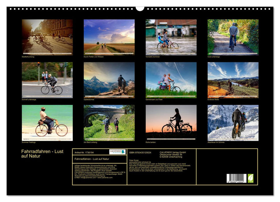Fahrradfahren - Lust auf Natur (CALVENDO Wandkalender 2025)