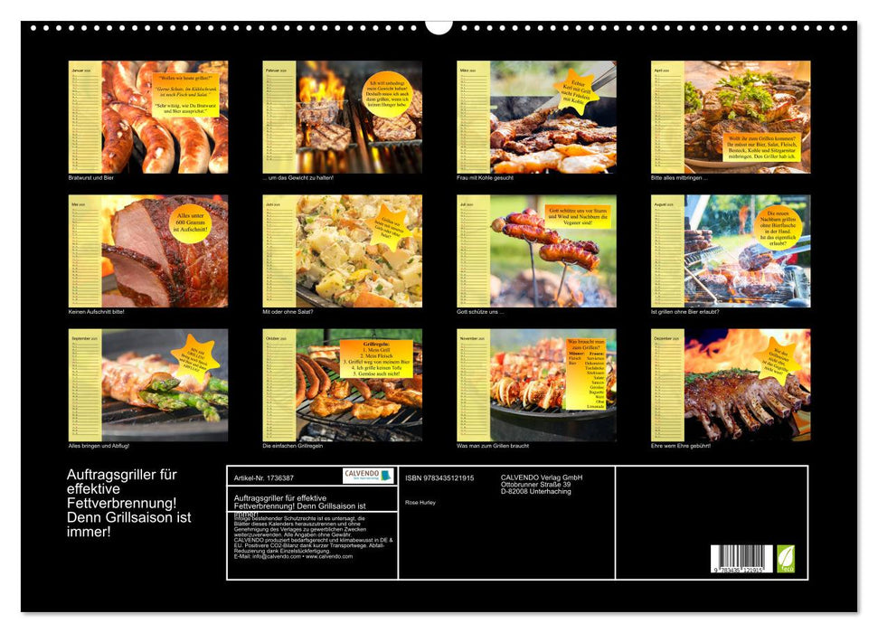 Auftragsgriller für effektive Fettverbrennung! Denn Grillsaison ist immer! (CALVENDO Wandkalender 2025)