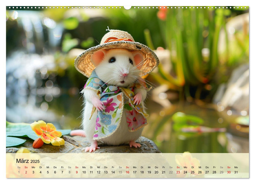 Die trendigsten Mäuse. Mode-Saison in der niedlichen Pelzchenwelt (CALVENDO Wandkalender 2025)