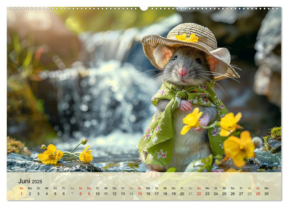 Die trendigsten Mäuse. Mode-Saison in der niedlichen Pelzchenwelt (CALVENDO Wandkalender 2025)