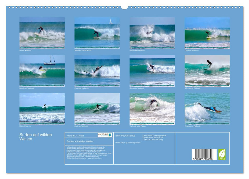 Surfen auf wilden Wellen (CALVENDO Premium Wandkalender 2025)